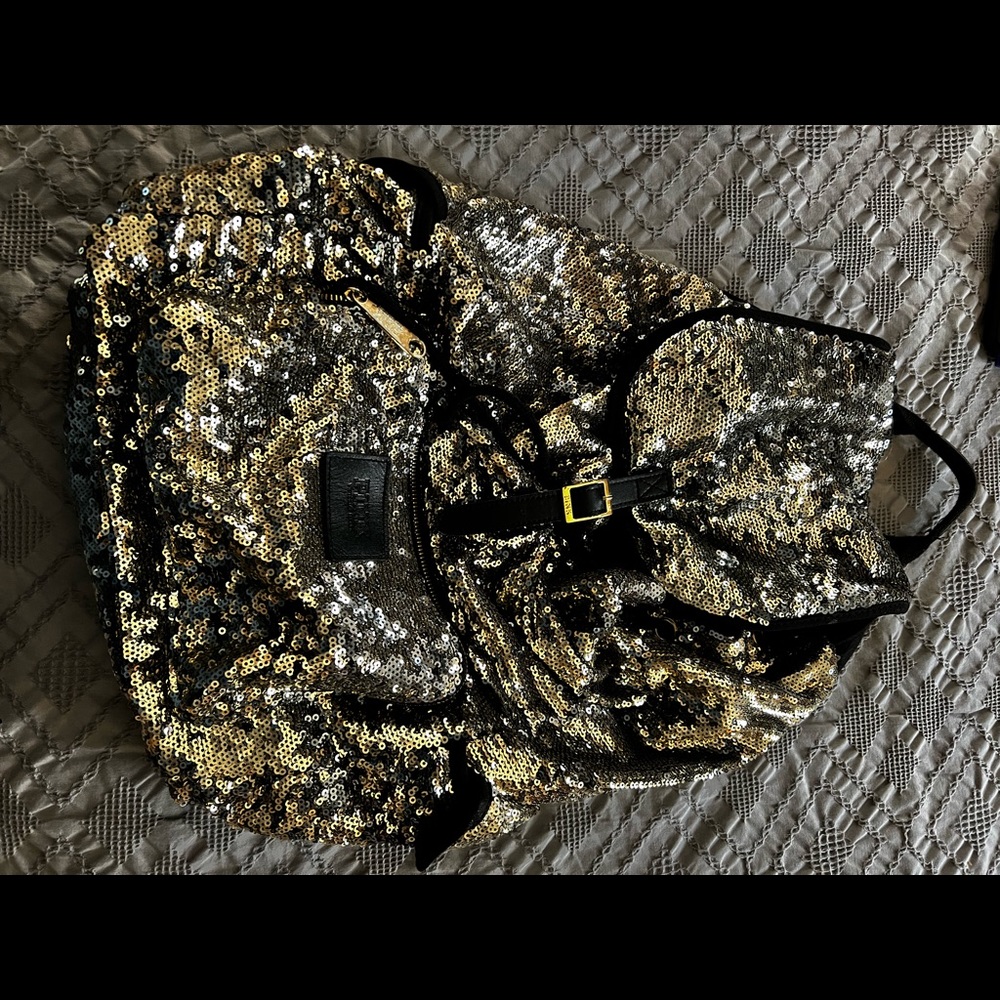 Beautiful gold sequence backpack